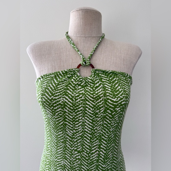 Banana Republic Green and White Patterned Halter Top - Picture 2 of 8